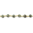 5mm Moss Quartz Plain Round Gold plated Chain by the foot 26 pieces - The Bead Traders