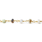 5mm Multi Color Peruvian Opal Plain Rondelle Gold plated Chain by the foot - The Bead Traders
