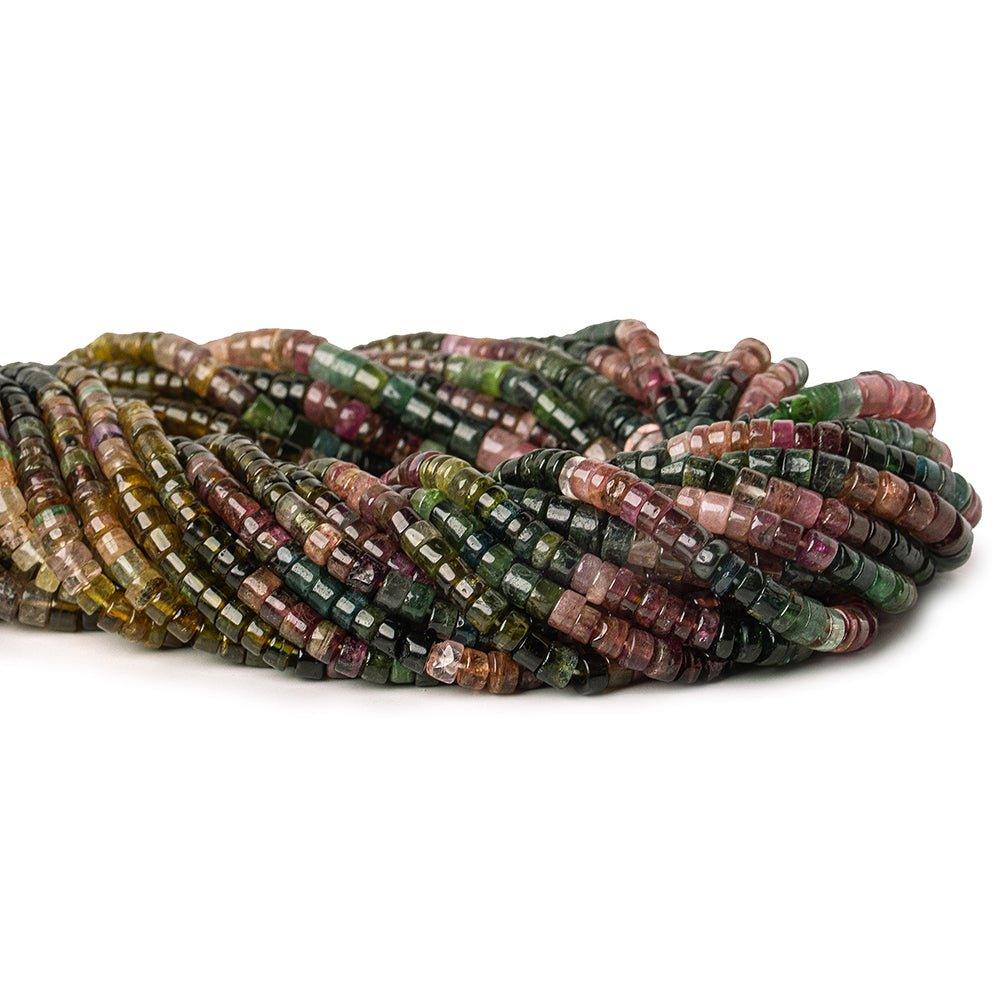 5mm Multi Color Tourmaline Plain Heishi 97 beads 14 inch - The Bead Traders