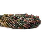 5mm Multi Color Tourmaline Plain Heishi 97 beads 14 inch - The Bead Traders