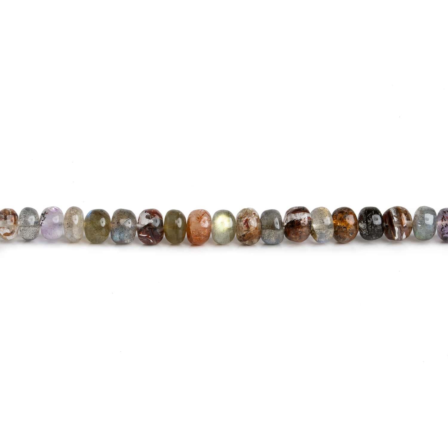 5mm Multi-Gemstone Plain Rondelles 16 inch 120 beads - The Bead Traders