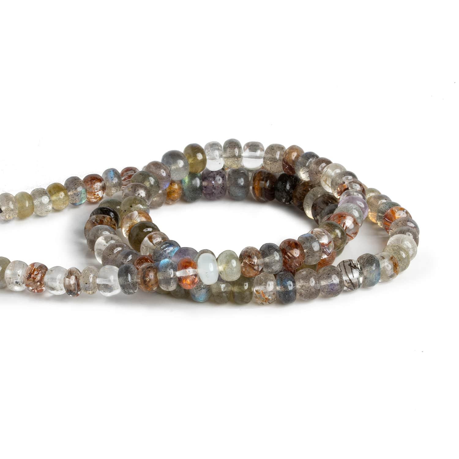 5mm Multi-Gemstone Plain Rondelles 16 inch 120 beads - The Bead Traders
