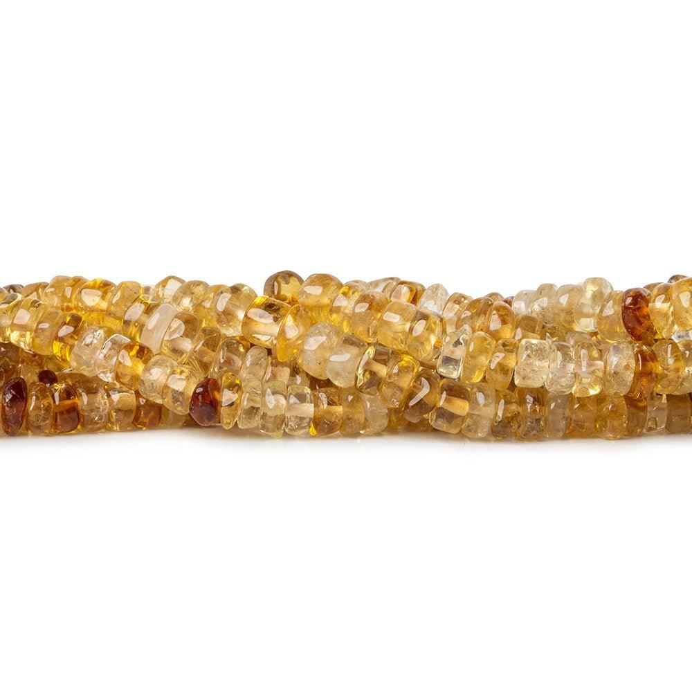 5mm Multi Tonal Citrine Plain Heishi Beads 8 inch 60 pieces - The Bead Traders