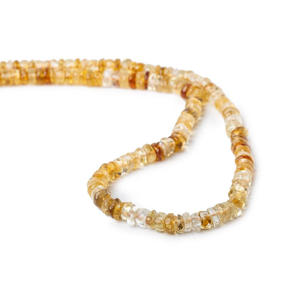 5mm Multi Tonal Citrine Plain Heishi Beads 8 inch 60 pieces - The Bead Traders
