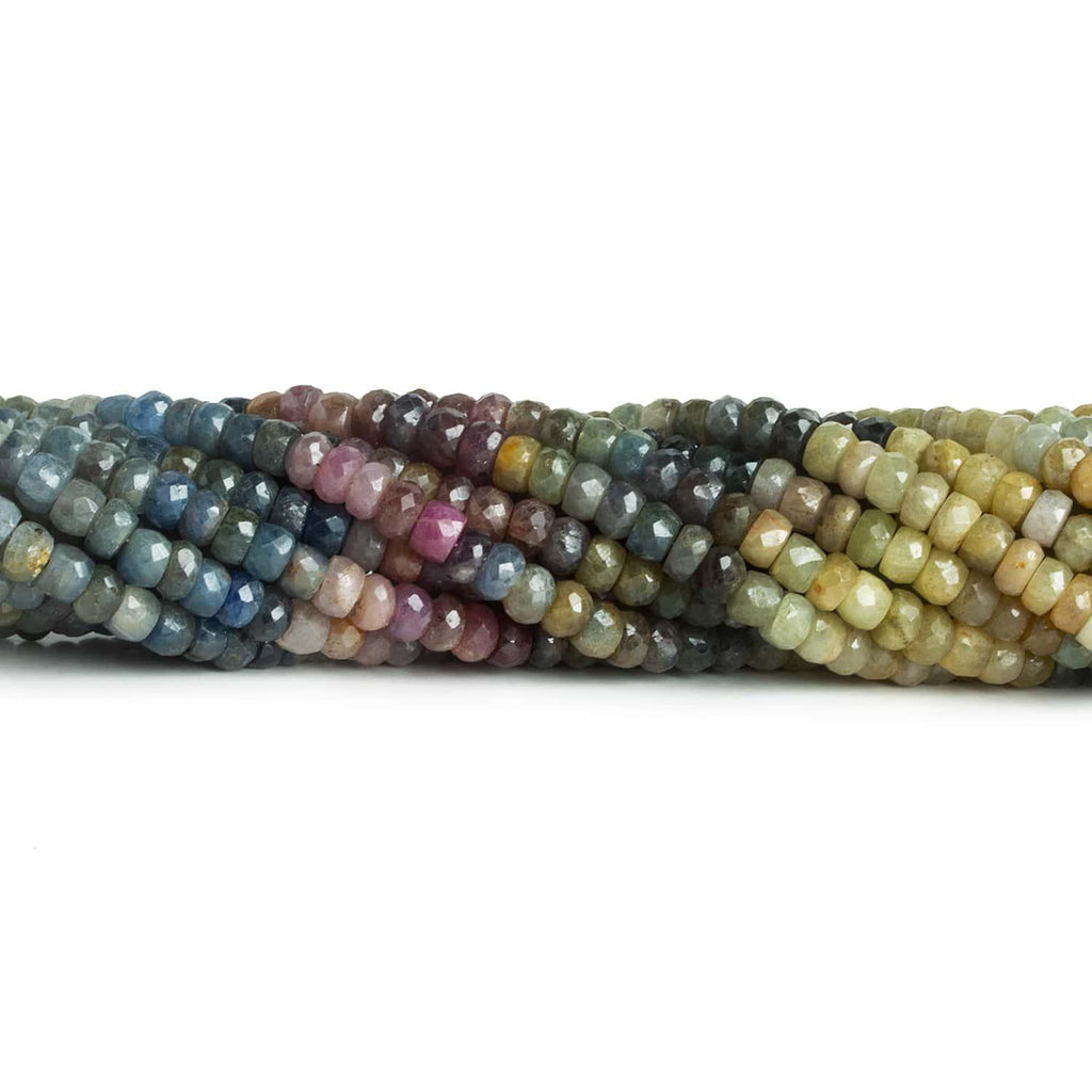 5mm Multicolor Sapphire Handcut Rondelles 16 inch 125 beads - The Bead Traders
