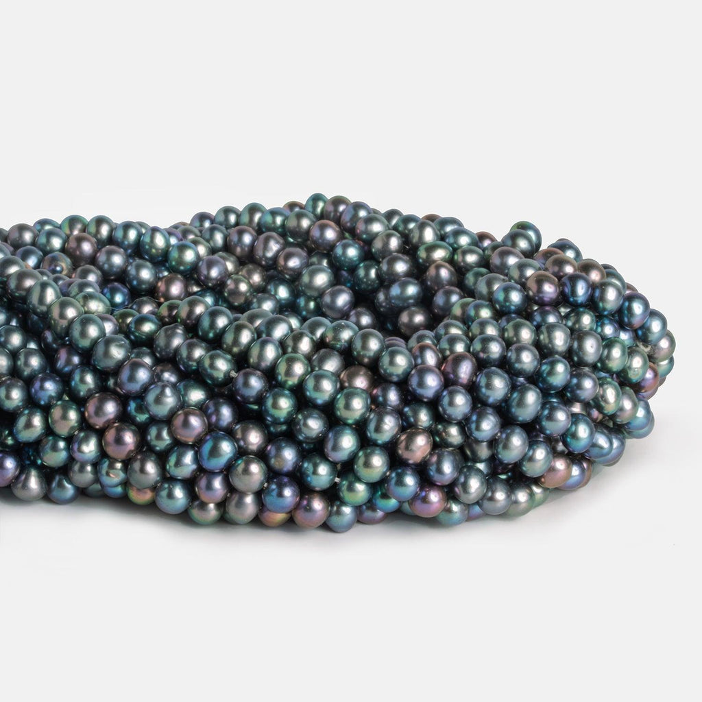 5mm Peacock Baroque Pearls 15 inch 75 pieces AA Grade - The Bead Traders
