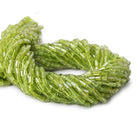 5mm Peridot Faceted Tube Beads, 14 inch - The Bead Traders