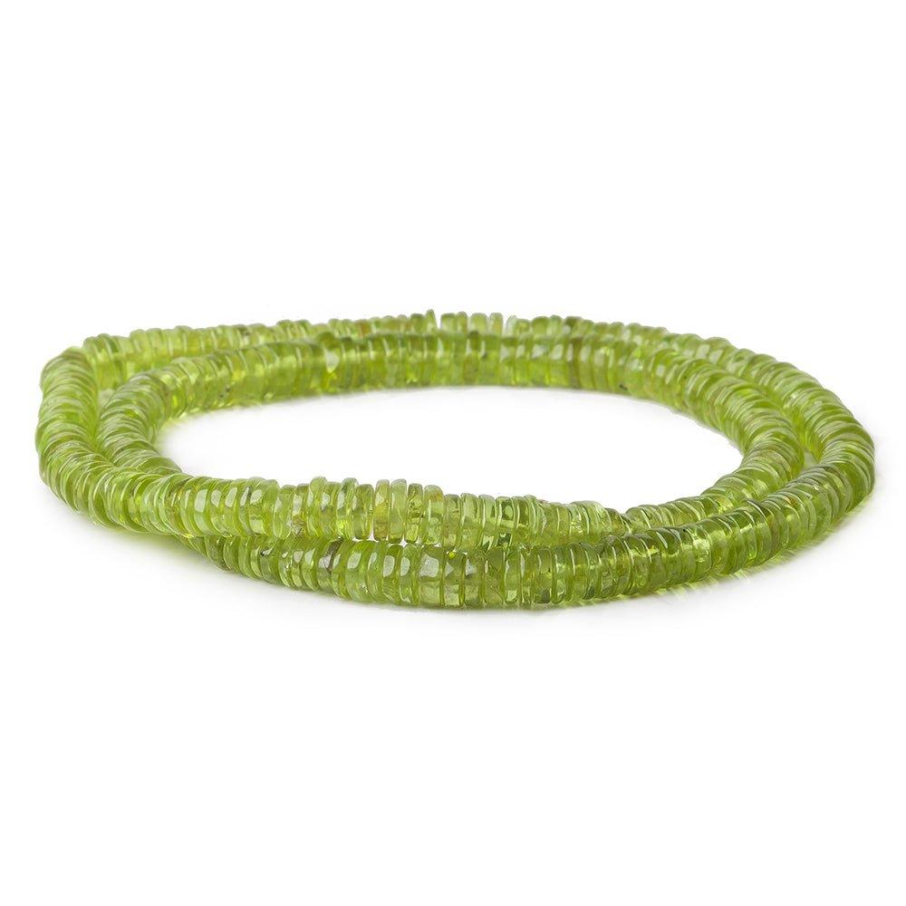 5mm Peridot plain Heishi beads 15 inches 265 pieces - The Bead Traders