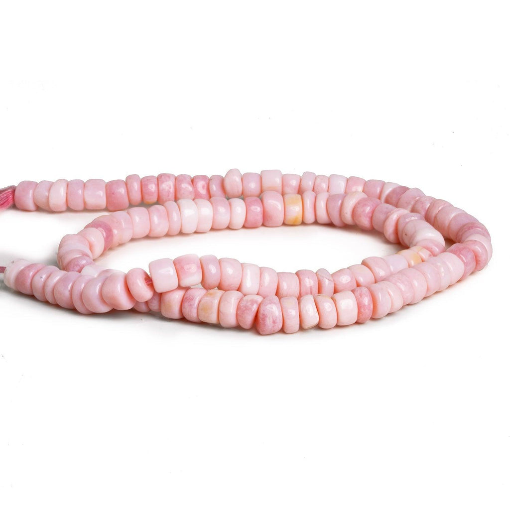 5mm Pink Opal Plain Heishis 12 inch 100 beads - The Bead Traders