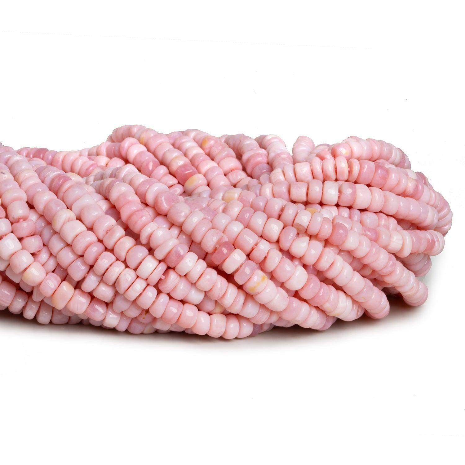 5mm Pink Opal Plain Heishis 12 inch 100 beads - The Bead Traders