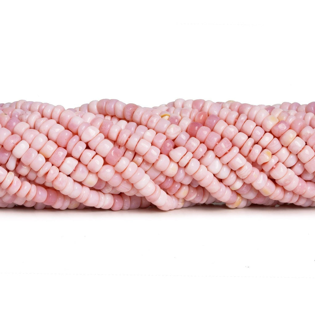 5mm Pink Opal Plain Heishis 12 inch 100 beads - The Bead Traders