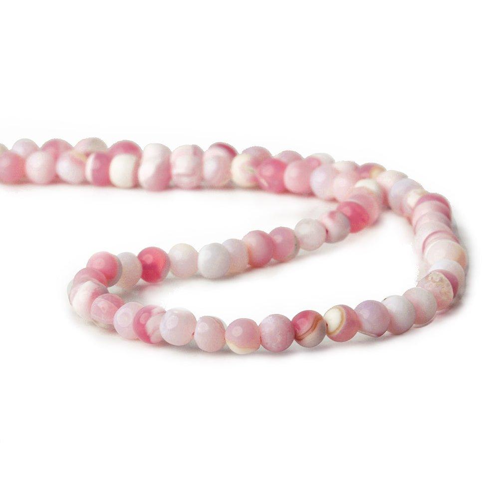 5mm Pink Opal plain round beads 13 inch 75 pieces - The Bead Traders