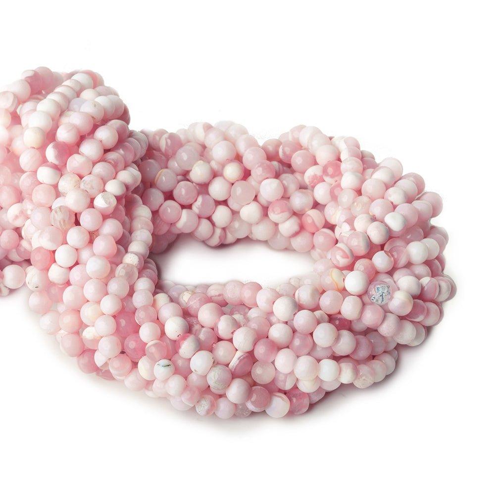 5mm Pink Opal plain round beads 13 inch 75 pieces - The Bead Traders