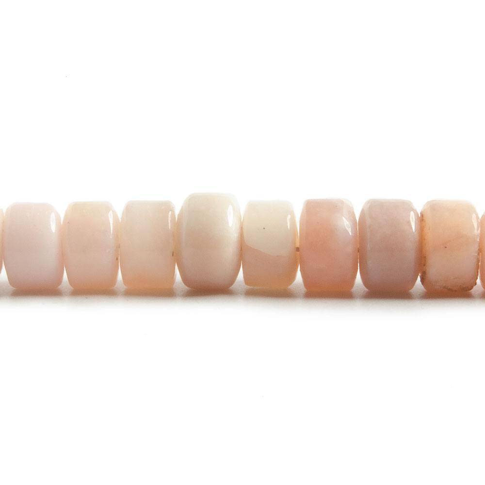 5mm Pink Peruvian Opal plain Heishi beads 7 inch 53 pieces - The Bead Traders