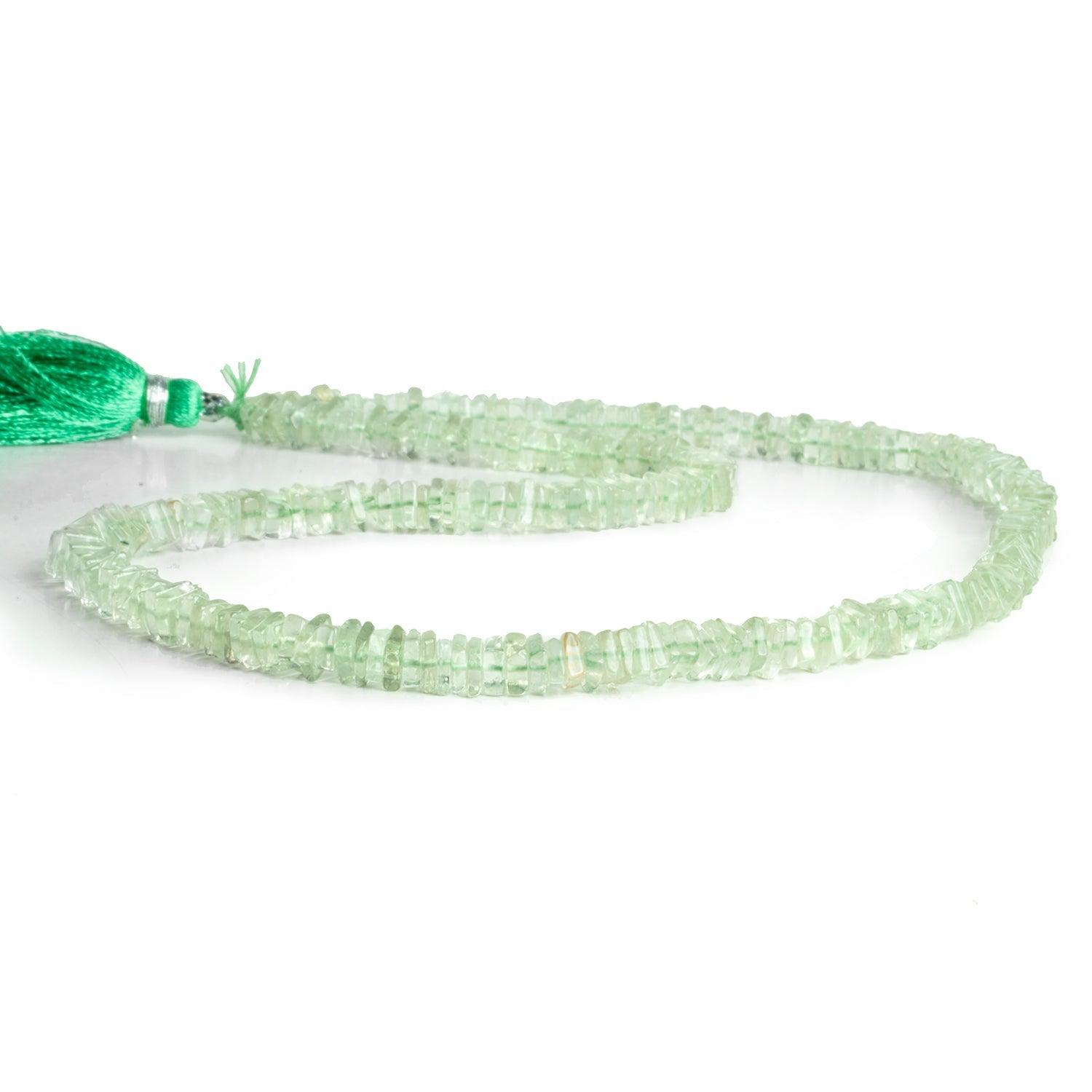 5mm Prasiolite Square Heishis 16 inch 240 pieces - The Bead Traders