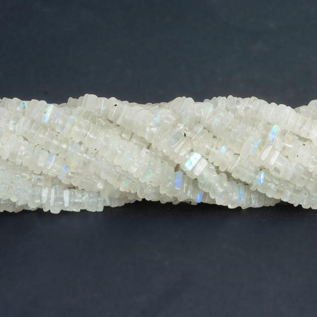 5mm Rainbow Moonstone Square Heishis 16 inch 190 beads - The Bead Traders