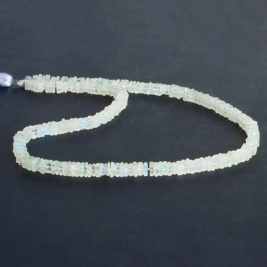 5mm Rainbow Moonstone Square Heishis 16 inch 190 beads - The Bead Traders