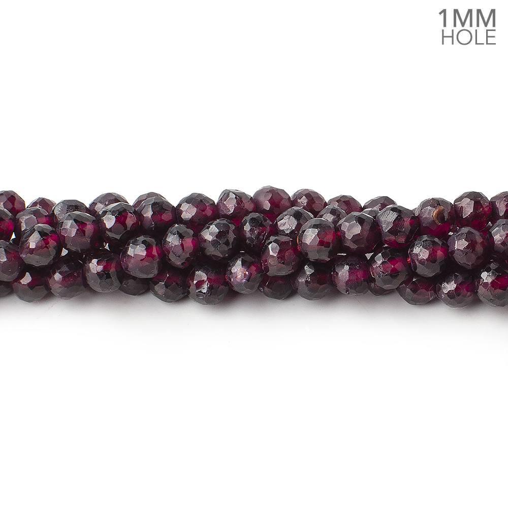 5mm Rhodolite Garnet Faceted Round Beads 13 inch 76 pieces 1mm Hole - The Bead Traders