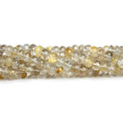5mm Rutilated Quartz Plain Rondelles 8 inch 55 beads - The Bead Traders
