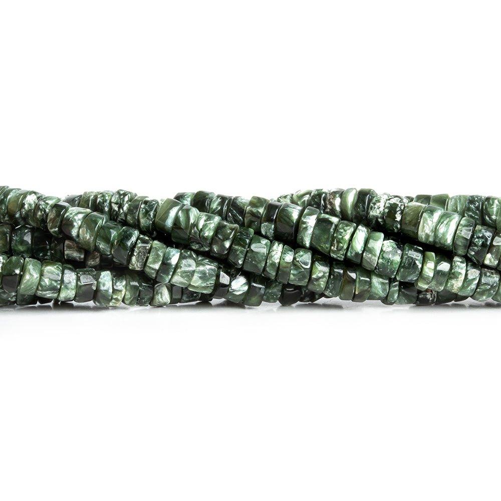 5mm Seraphinite Plain Heishi Beads 18 inch 220 pieces - The Bead Traders