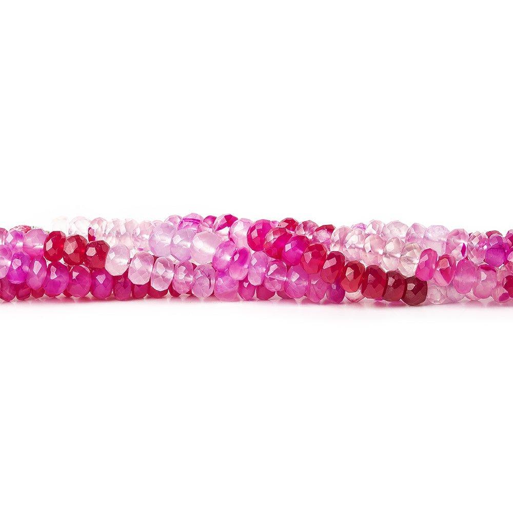 5mm Shaded Hot Pink Chalcedony faceted rondelles 8.5 inch 67 pieces - The Bead Traders
