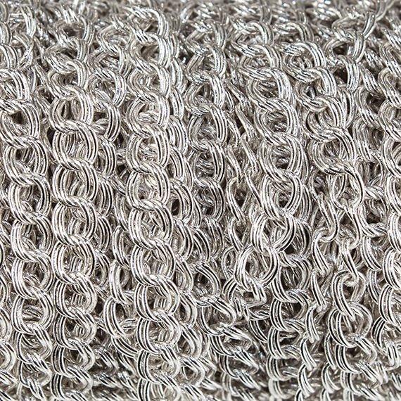 5mm Silver plated Double Link Chain by the Foot - The Bead Traders