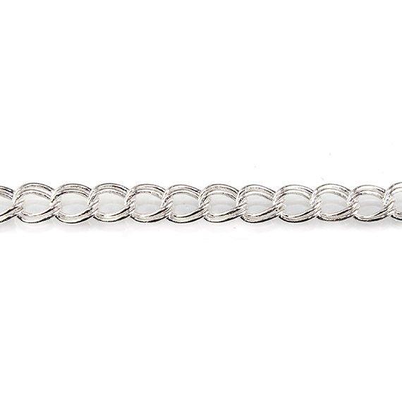 5mm Silver plated Double Link Chain by the Foot - The Bead Traders