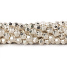5mm Sterling Silver Plated Brass Faceted Stardust Round Beads, 8 inch - The Bead Traders