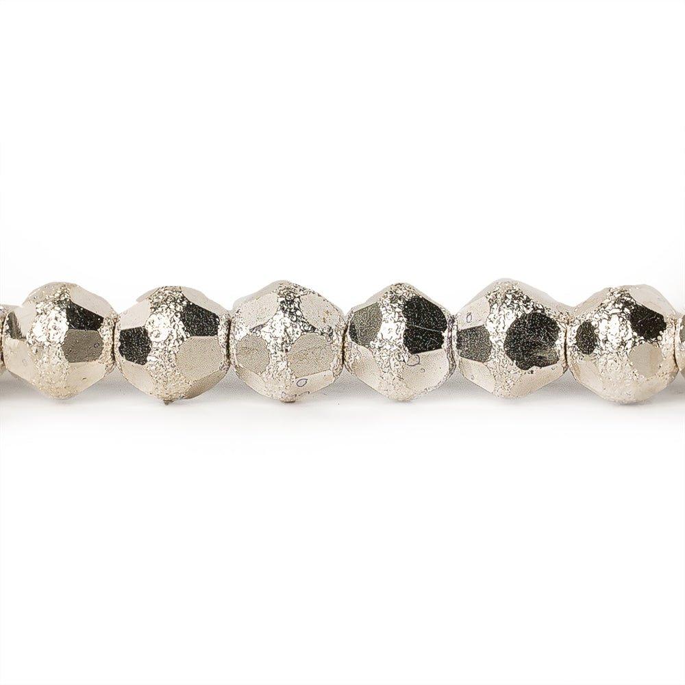 5mm Sterling Silver Plated Brass Faceted Stardust Round Beads, 8 inch - The Bead Traders