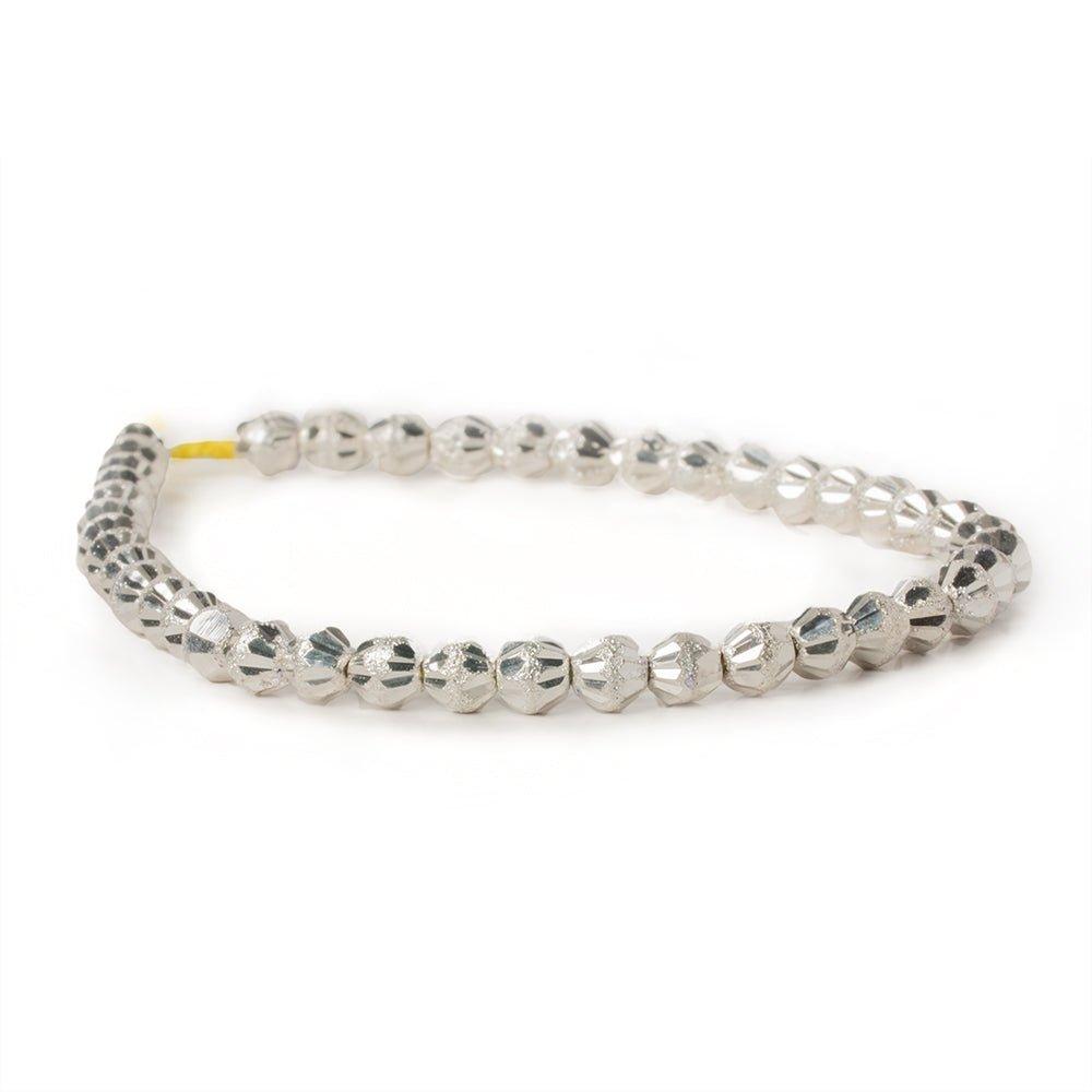 5mm Sterling Silver Plated Brass Groove Round Beads, 8 inch - The Bead Traders