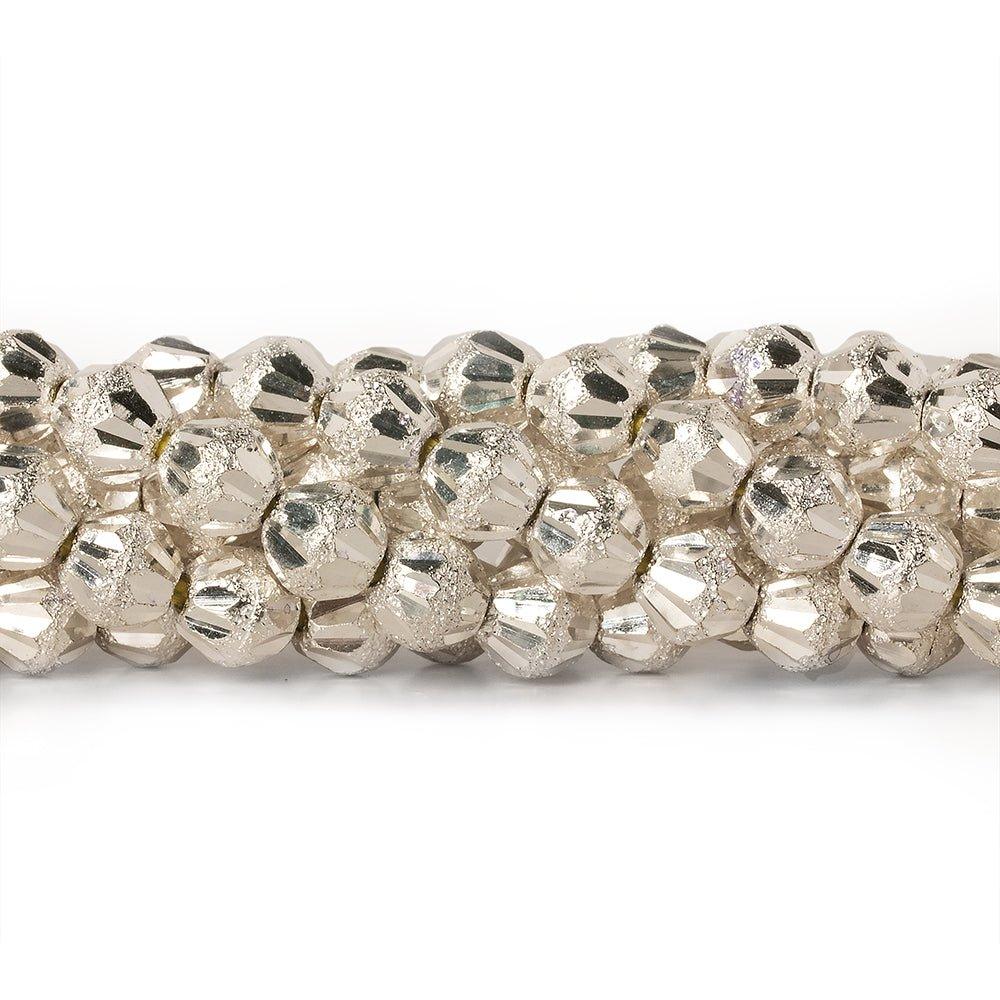 5mm Sterling Silver Plated Brass Groove Round Beads, 8 inch - The Bead Traders