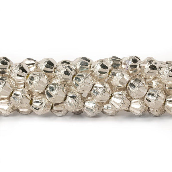 5mm Sterling Silver Plated Brass Stardust Nuggets 8 inch 47 beads