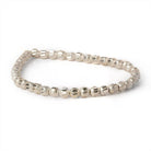 5mm Sterling Silver Plated Brass Stardust Round Beads, 8 inch - The Bead Traders