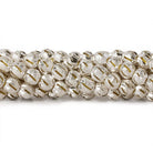 5mm Sterling Silver Plated Brass Stardust Stripe Round Beads, 8 inch - The Bead Traders