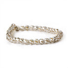 5mm Sterling Silver Plated Brass Stardust Stripe Round Beads, 8 inch - The Bead Traders