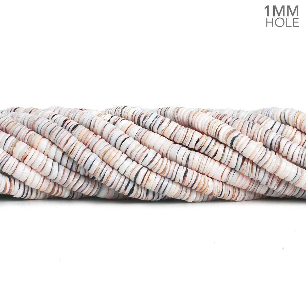5mm Tan Shell Plain Heishi Beads 16 inch 315 pieces - The Bead Traders
