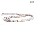 5mm Tan Shell Plain Heishi Beads 16 inch 315 pieces - The Bead Traders