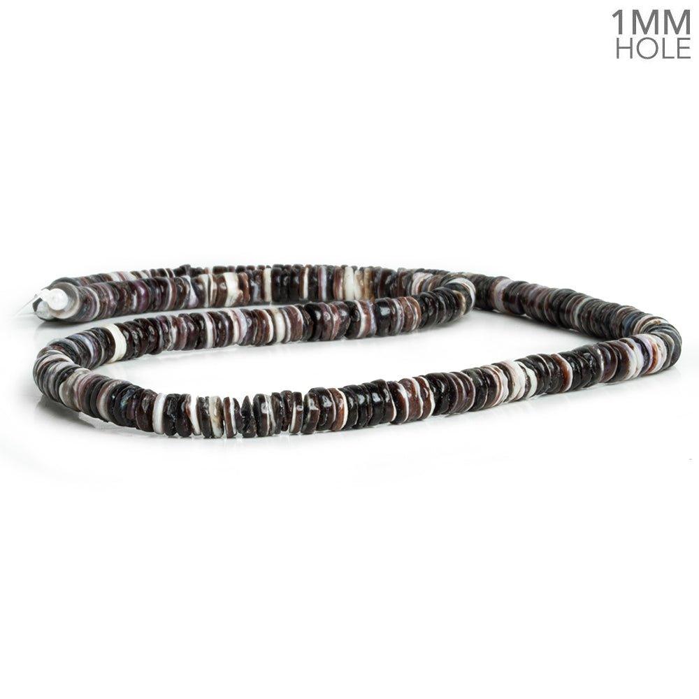 5mm Violet Oyster Shell Plain Heishi Beads 16 inch 315 pieces - The Bead Traders