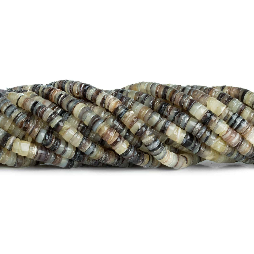 5mm Violet Oyster Shell Plain Heishis 16 inch 200 beads - The Bead Traders