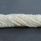 5mm White Moonstone Handcut Rounds 12 inch 65 pieces - The Bead Traders