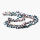5x3-7x4mm Peacock Blue & Lilac Side Drilled Baroque Freshwater Pearls Set of 2 strands 31 inches - The Bead Traders