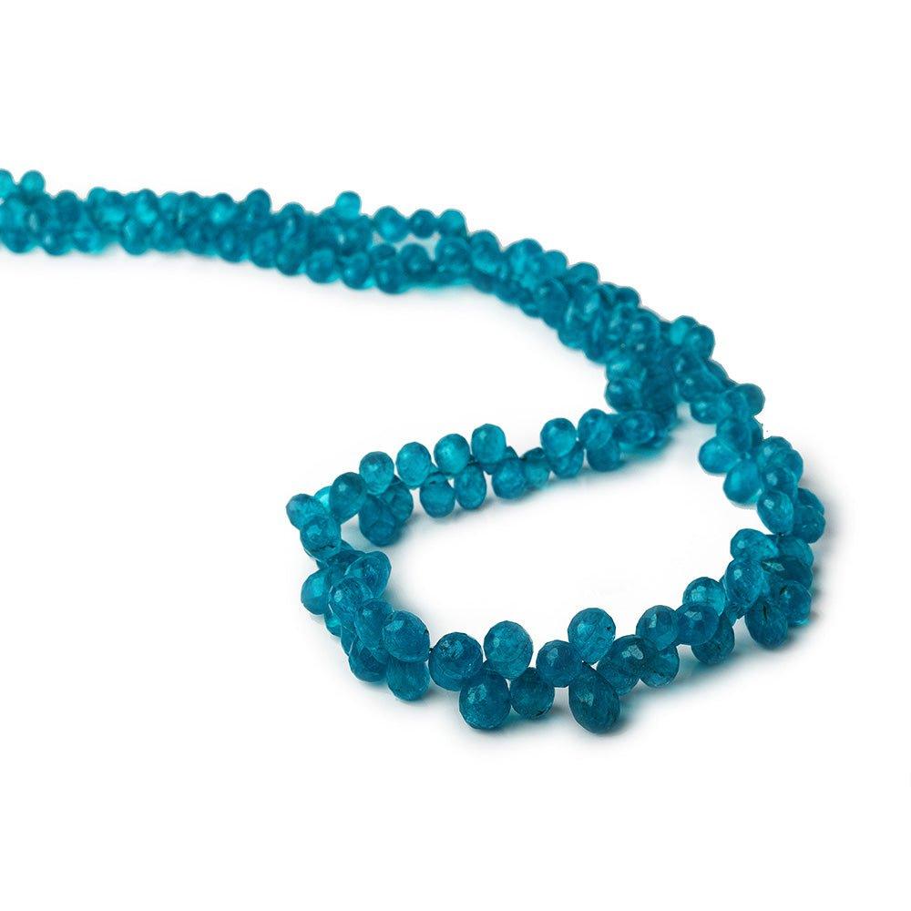 5x3-9x6mm Neon Apatite Faceted Tear Drop Briolettes 17 inches 185 pieces - The Bead Traders