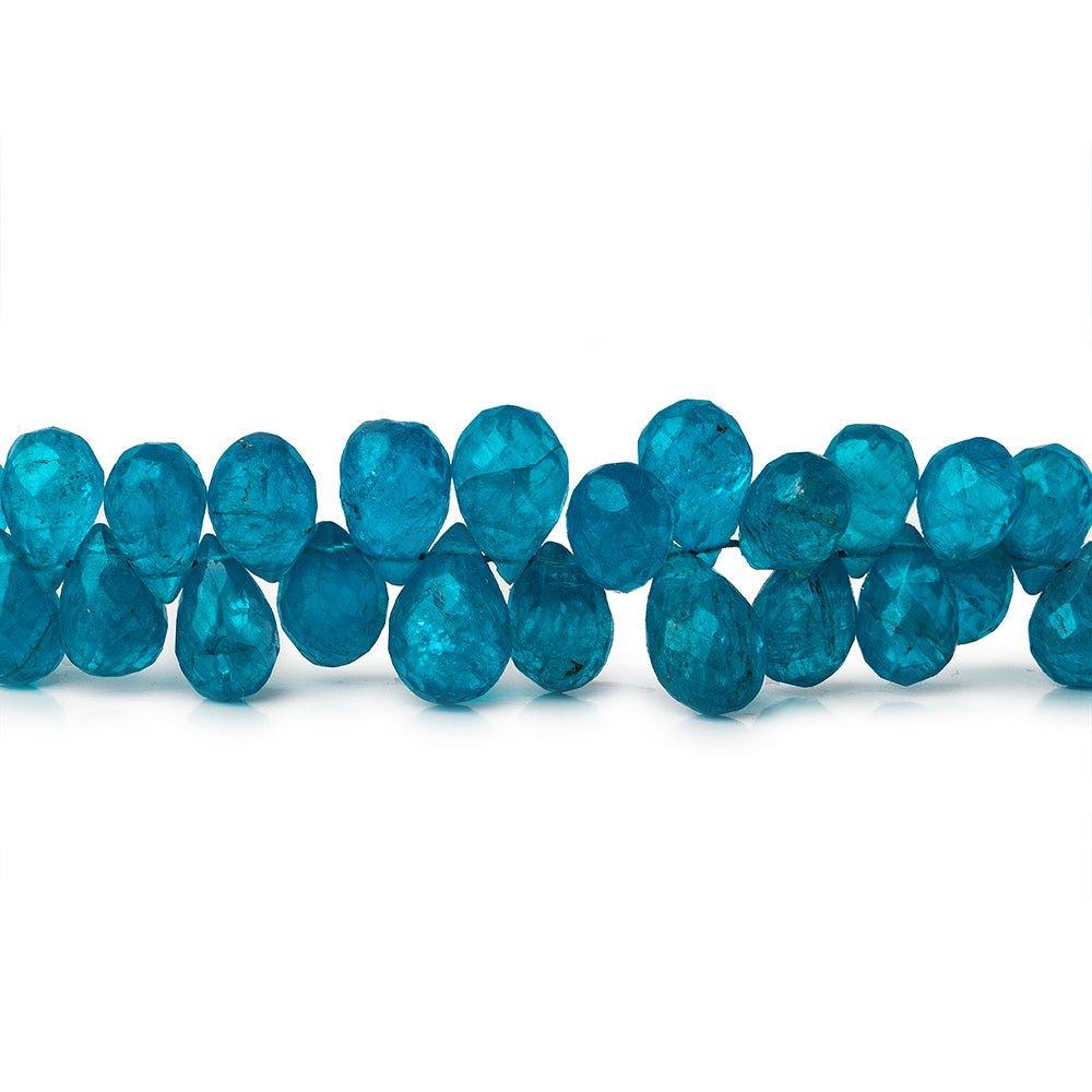 5x3-9x6mm Neon Apatite Faceted Tear Drop Briolettes 17 inches 185 pieces - The Bead Traders