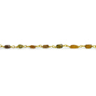 5x3mm Brown Tourmaline Faceted Nugget Gold Chain 32 beads - The Bead Traders