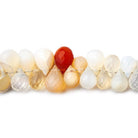 5x4-10x7.5mm Mexican Multi Color Fire Opal Top Drilled Tear Drops 7.75 inch 74 beads - The Bead Traders