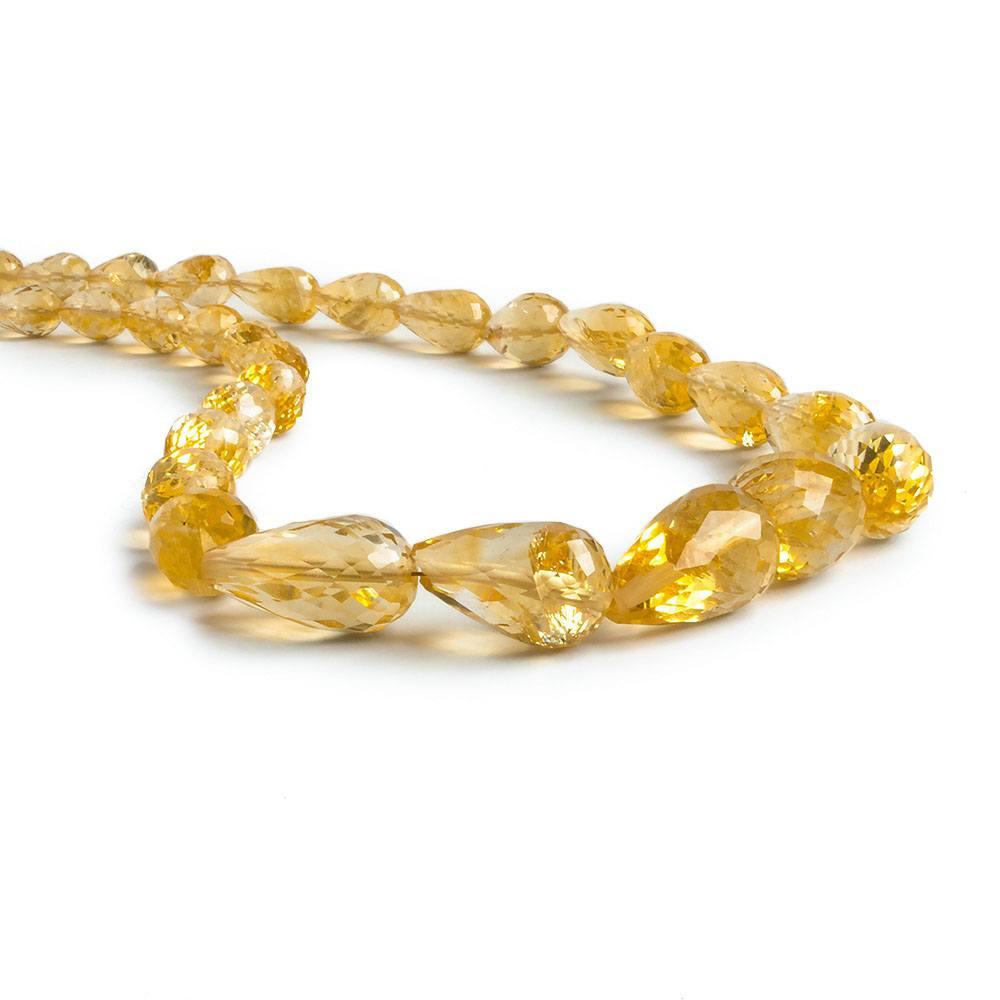 5x4-14x9mm Dark Citrine straight drilled teardrops 15 inch 43 beads - The Bead Traders