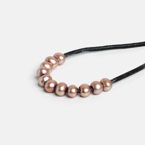 5-6mm Tea Rose Beige Off Round 2.5mm Large Hole Freshwater Pearl 95 beads