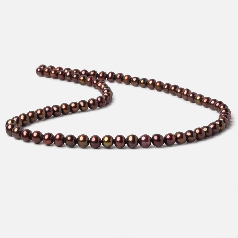 5x4-6x5mm Dark Chocolate side drilled Baroque Freshwater Pearl 16 inch 76 pieces - The Bead Traders