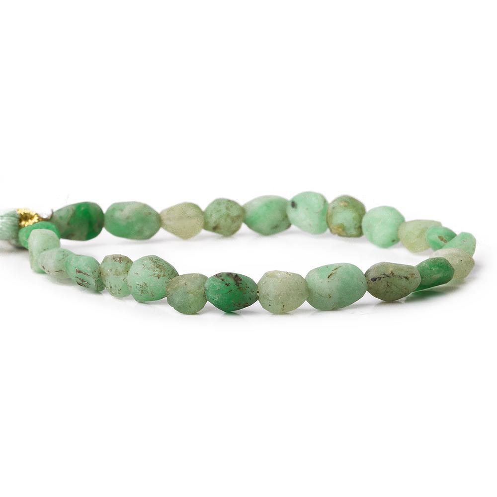 5x4-7x5mm Matte Colombian Emerald plain nuggets 12.5 inch 55 beads - The Bead Traders