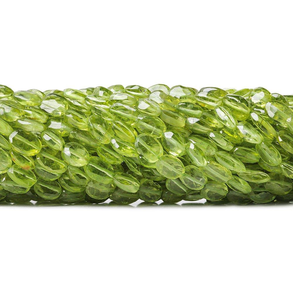 5x4-7x5mm Peridot faceted oval beads 13 inch 50 pieces - The Bead Traders